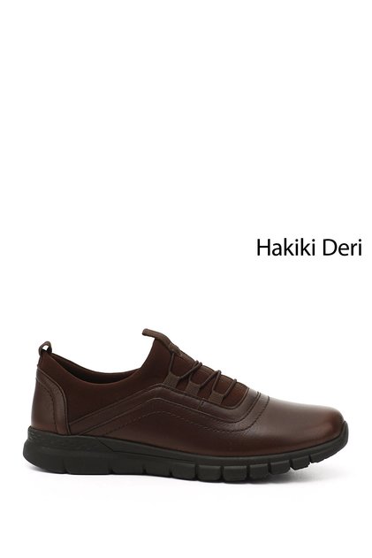 Women's Brown Wedge Sole Genuine Leather Shoes