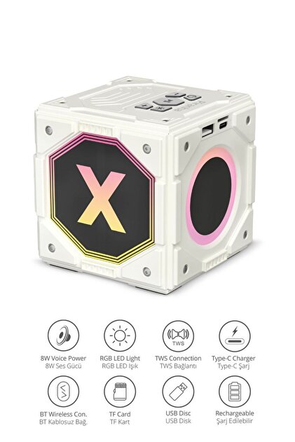 Piranha 7848-B Kablosuz TWS RGB Bluetooth Hoparlör | 8W Ses Gücü
