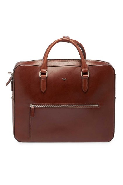 Tan Genuine Leather Men's Briefcase - S1Ev00021466-F8Q