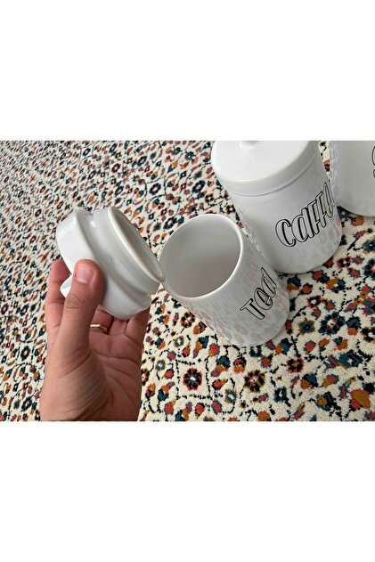 İnterlife 3lü Letter Liza Model Seramik Tea Coffee Sugar Kavanoz
