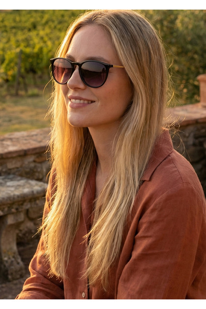 Cat Eyes Women's Sunglasses - UV 400, Thin Handle Matte Frame DN1047MSYH