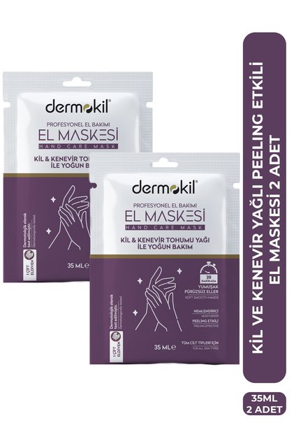 Peeling Etkili El Maskesi (Kil ve Kenevir Yağlı) 35 ml 2'li Set