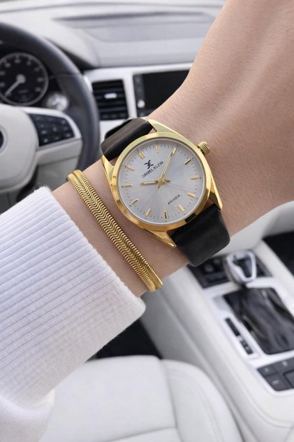 Retro Vintage Series Leather Cord Water Resistant Women Wrist Watch+Bracelet Bdk.13759.6