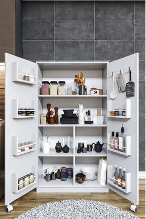 Haus Modüler 160CM 2 Kapaklı İç Raflı Çok Amaçlı Erzak Mutfak