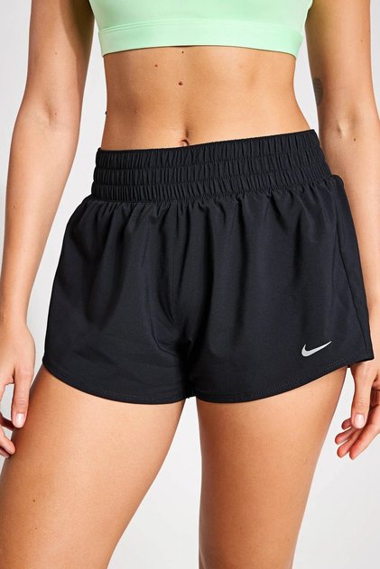 One Dri-FIT 3" Brief Lined Loose Fit Shorts Kadın Bol Kesim 2 Cepli Slip Astarlı Şort Siyah