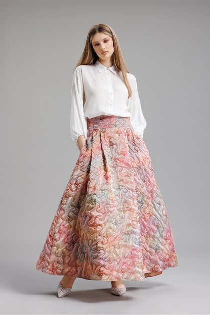 Fustă din organza multicoloră