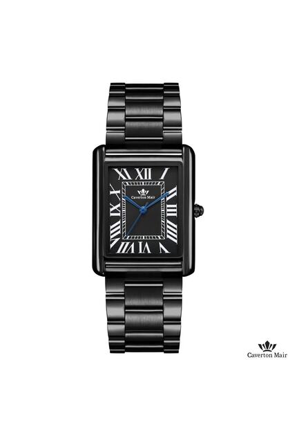 Caverton Mayer watch, all black, steel strap