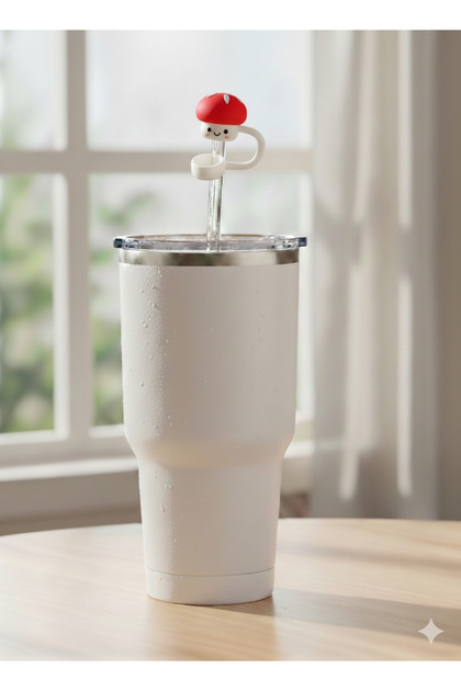 Silicone Straw Stopper Cap Dustproof Cover Shaped Straw Head for Stnly Quencher Thermos