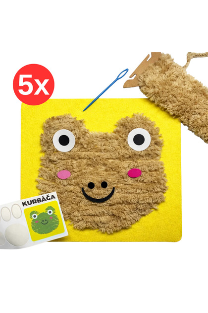Frog Patterned Punch Embroidery Set | Preschool Bulk Activity Craft Kit