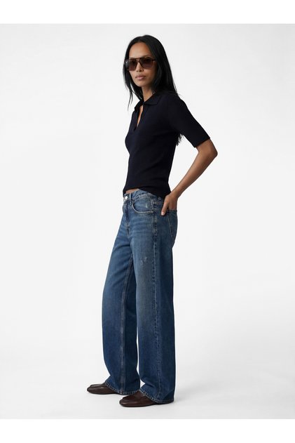 Slim Fit Kısa Kollu Polo Yaka Triko Kazak