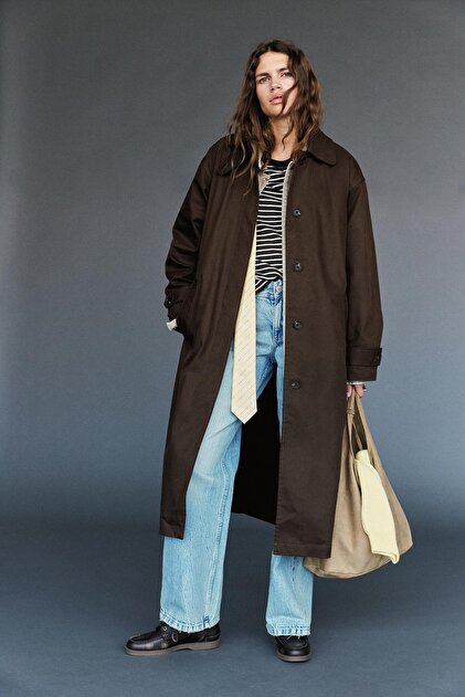 u*0様 レオナールコート　濃茶 Pull & Bear Kahverengi oversize trençkot - Fiyatı, Yorumları