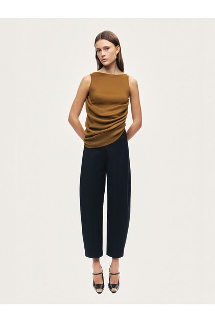 Dökümlü Drape Detaylı Bluz