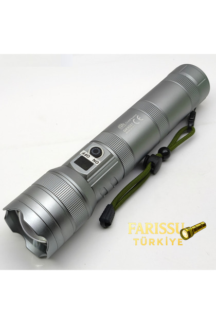 GK9587 LED Lazer Silindir El Feneri 13000 Lümen Type-C Şarjlı