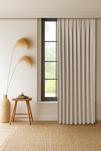 Capri Linen Textured Light Stone Extraforlu High Quality Single Wing Background Curtain