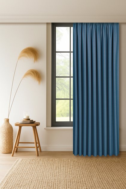 Capri Linen Textured Oilcloth Extra-Thick High Quality Single Panel Curtain