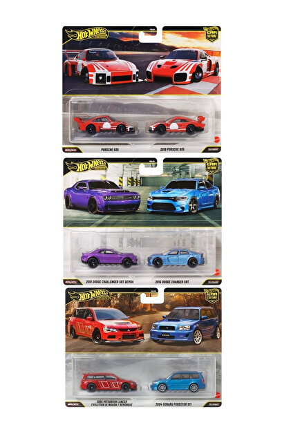 HOT WHEELS 3'lü Car Culture Premıum 2'li Set 2026 Porsche - Dodge