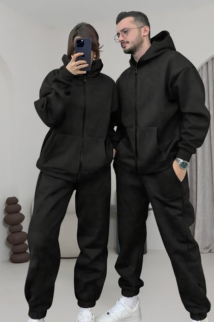Çiftlere Özel Basic Oversize Kapşonlu Eşofman Takımı