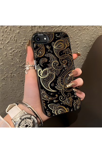 Silicone Edge Hard Back Anti-Fall Phone Case Carved Pattern Compatible with iPhone Se 2022
