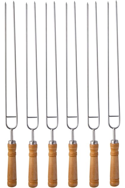 Double Skewers for Grilling Thickened Barbeque Skewers Stainless Steel Skewers