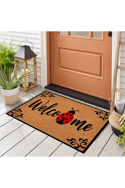 Kp_248 Door Mat Non-Slip Pvc Dot Base, Machine Washable