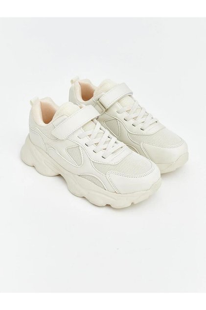 White Lace-Up Girls' Sports Shoes (S6)