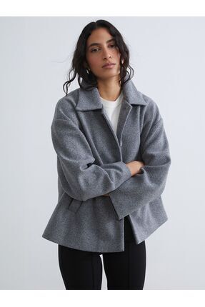 LC Waikiki XSIDEGri Kruvaze Yaka Kadın Kaşe Ceket - Fiyatı, Yorumları