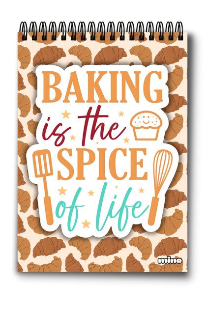 Caiet de Retete Culinare A5 - 50 coli 160g cu spirala, Baking - Mino®