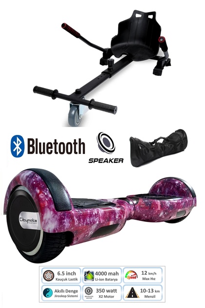 Elektrikli Kaykay Scooter Hoverboard Akıllı Dengeli + Hover Kart + Çanta Full Paket