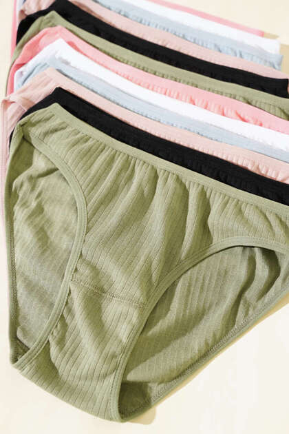 Women's Cotton Bikini 12-Pack 0592 Breathable Textured Fabric (Tutku Bikini Model)