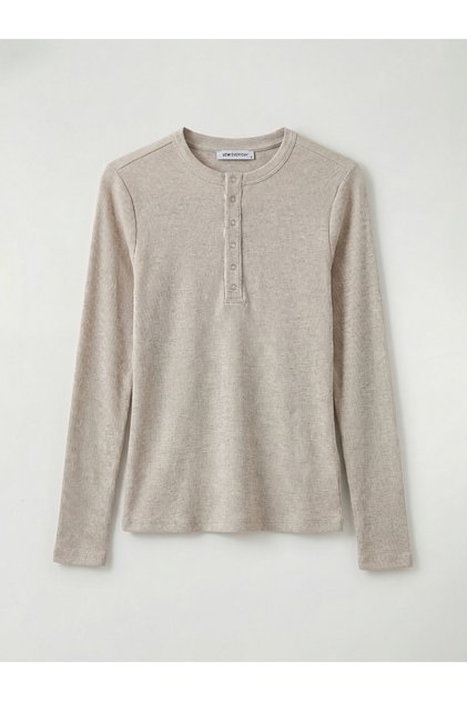 Artı-Store Women's Long-Sleeved Bodysuit with Cycling Collar, Made of Ribbed Knit Fabrics