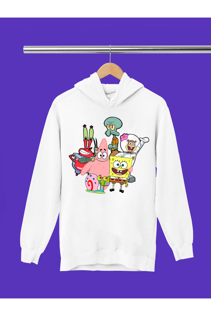 Spongebob Printed 3-Thread Quality Soft Texture Hooded Children's Sweatshirt