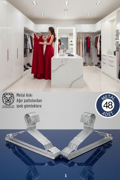 48-Piece Luxury Steel Clothes Hangers - Non-Marking Slim Design Metal Garment Organizer (40cm)
