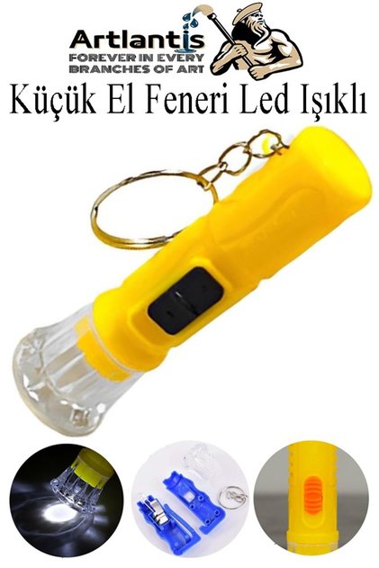 Küçük El Feneri Led Işıklı 1 Adet Anahtarlıklı Mini El Feneri İlk Yardım Feneri Deprem Feneri Karne