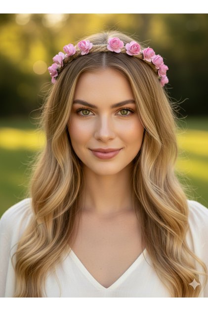 Spring Crown with Roses and Petals Bridesmaid Crown with Roses Festival Crown