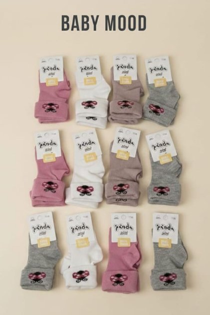 12-Pack Cotton Baby Girl Socks Set - Transitional Patterns with Soft Elastic