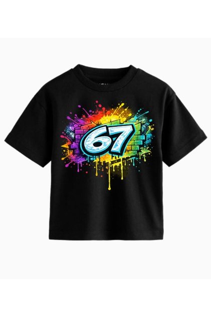 Tricou bumbac 100%, Six Seven Roblox Inspired Graffiti