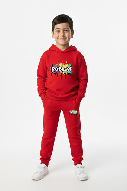 Colorful Roblox Fan Premium Sweatshirt Top and Bottom Set