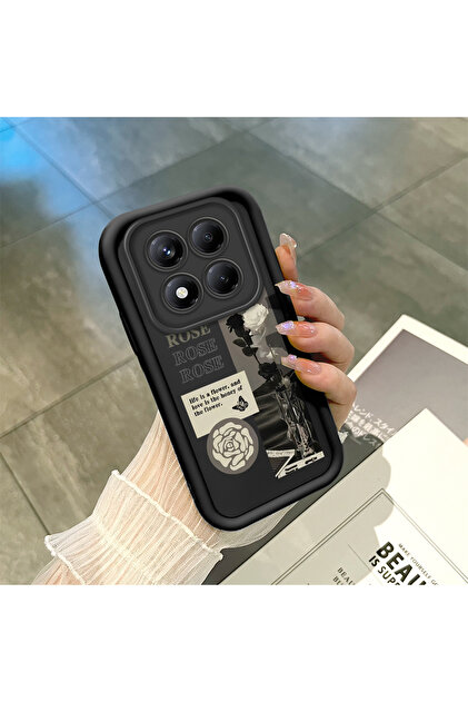High Quality Silicone Phone Case with Stylish Rose Pattern, Compatible with Redmi Note 14 Pro 4g.
