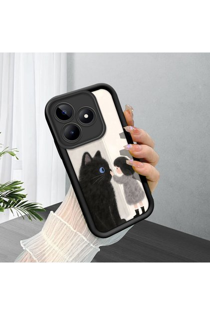Realme C53 Compatible, Cute Cat Patterned Silicone Phone Case.