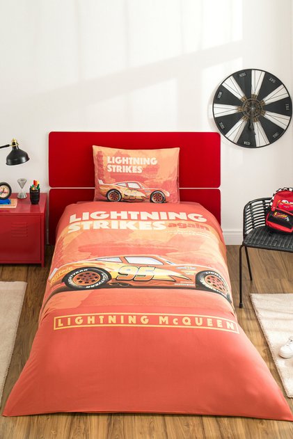 Cars Strikes Single Person Disney Licensed Elastic Children's Bedding Set