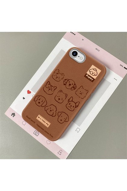 iPhone 7/8/Se 2020 2022 Compatible, Cartoon Pattern Leather Texture Silicone Phone Case.