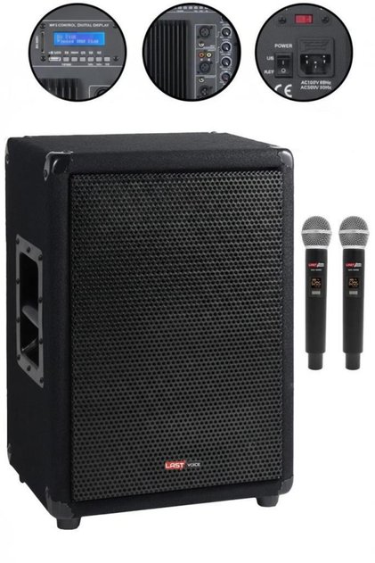 LPS-12MA Mikrofonlu Portatif Ahşap Kabin Hoparlör 12 İnç 800W