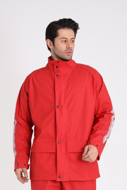 Ce Certified Flexible Breathable Seamless Biker Raincoat Top Red