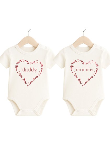 100% Cotton Baby Bodysuit & Bodysuit Set of 2 - Mother & Father