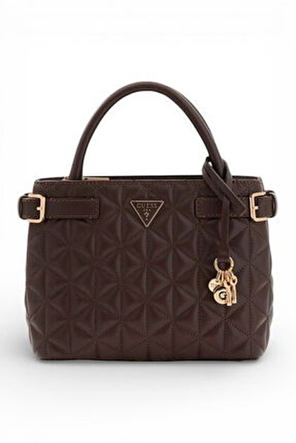 Guess ECO ALDITH MINI TOP HNDLE FLAP Kadın Kahverengi Mini Çanta