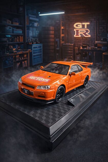日産　スカイライン　GT-R　BNR34 ミニカー GTR　オレンジ scntoys Fast and Furious Nissan Skyline Gtr-34 Diecast Model Car