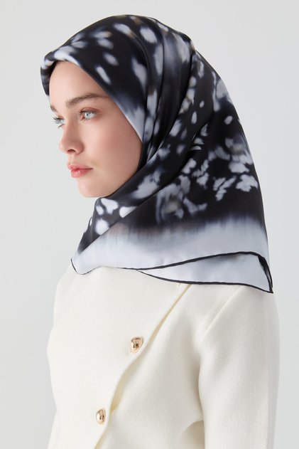 Sebu Twill İpek Eşarp - Lacivert