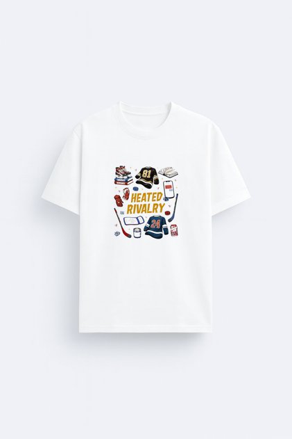 Heated Rivalry Printed Crew Neck White T-Shirt