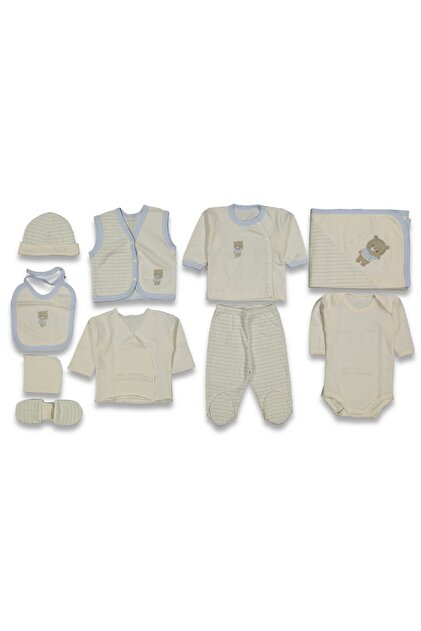 Cherub Baby Panda Boy Çizgili Nakışlı Yenidoğan Erkek Bebek 10