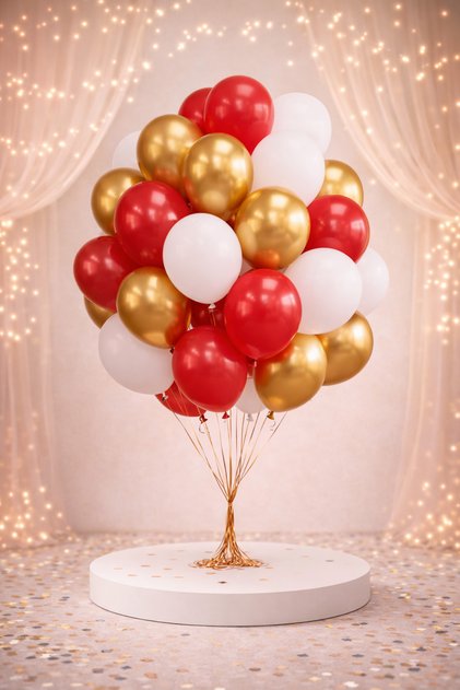 Premium Black White Gold Balloon Set – Birthday & Opening Concept